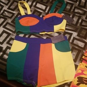 Colorblock short set SOLD!!